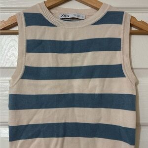 Zara Sleeveless Top with Bold Stripes